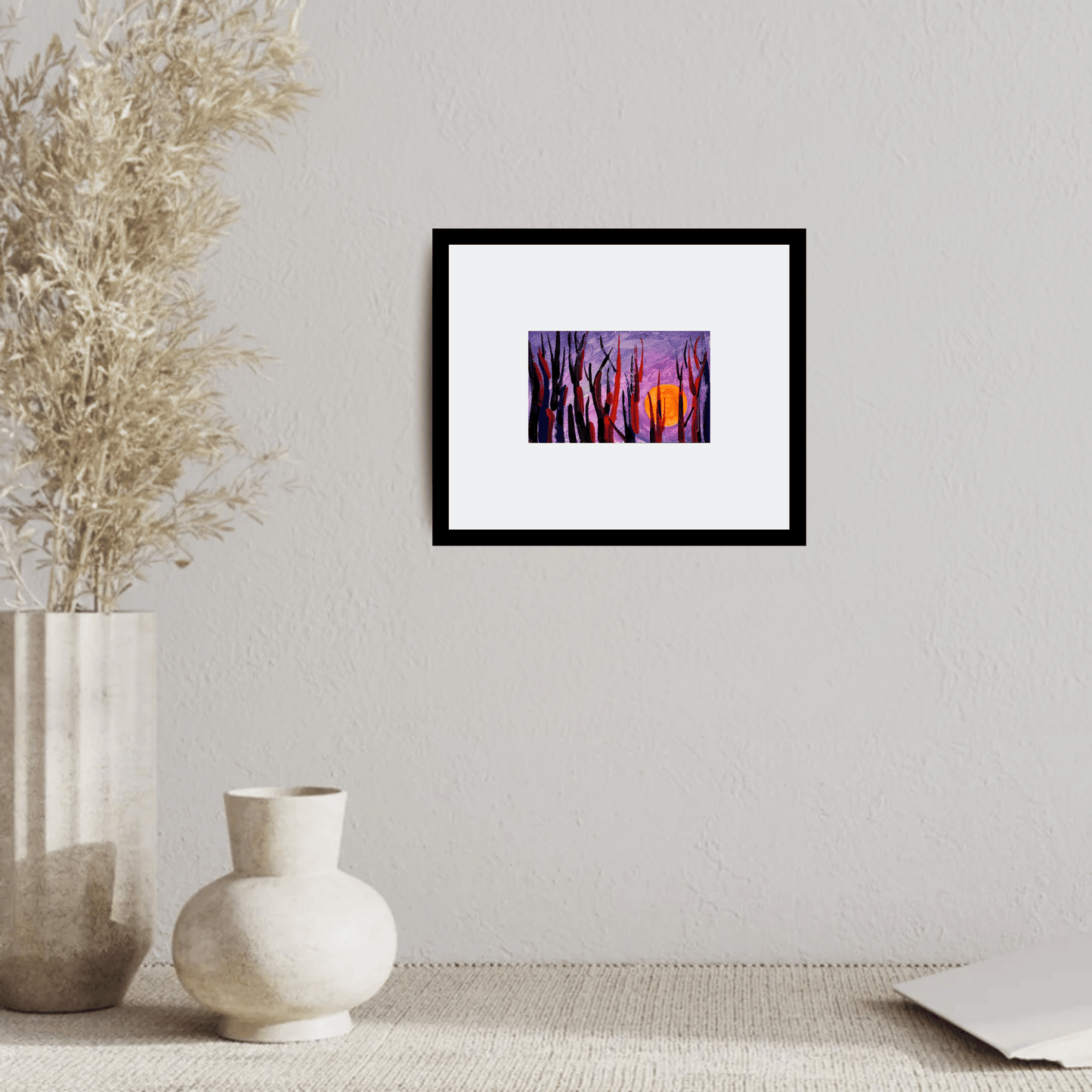 ტყე და ჩამავალი მზე