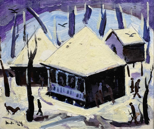 ძველებური ოდა ზამთარში 