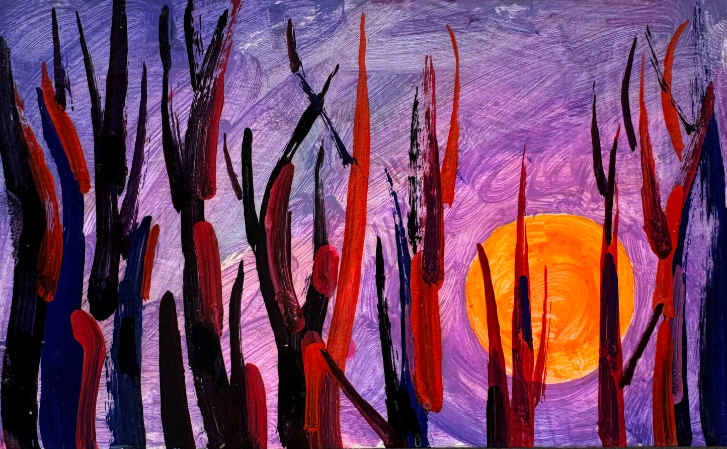 ტყე და ჩამავალი მზე 