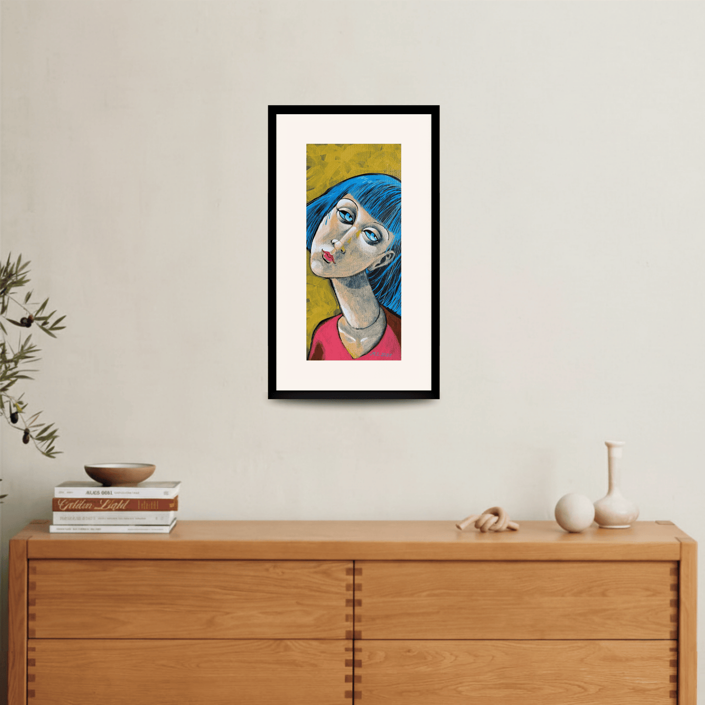 გოგონა ლურჯი თმით